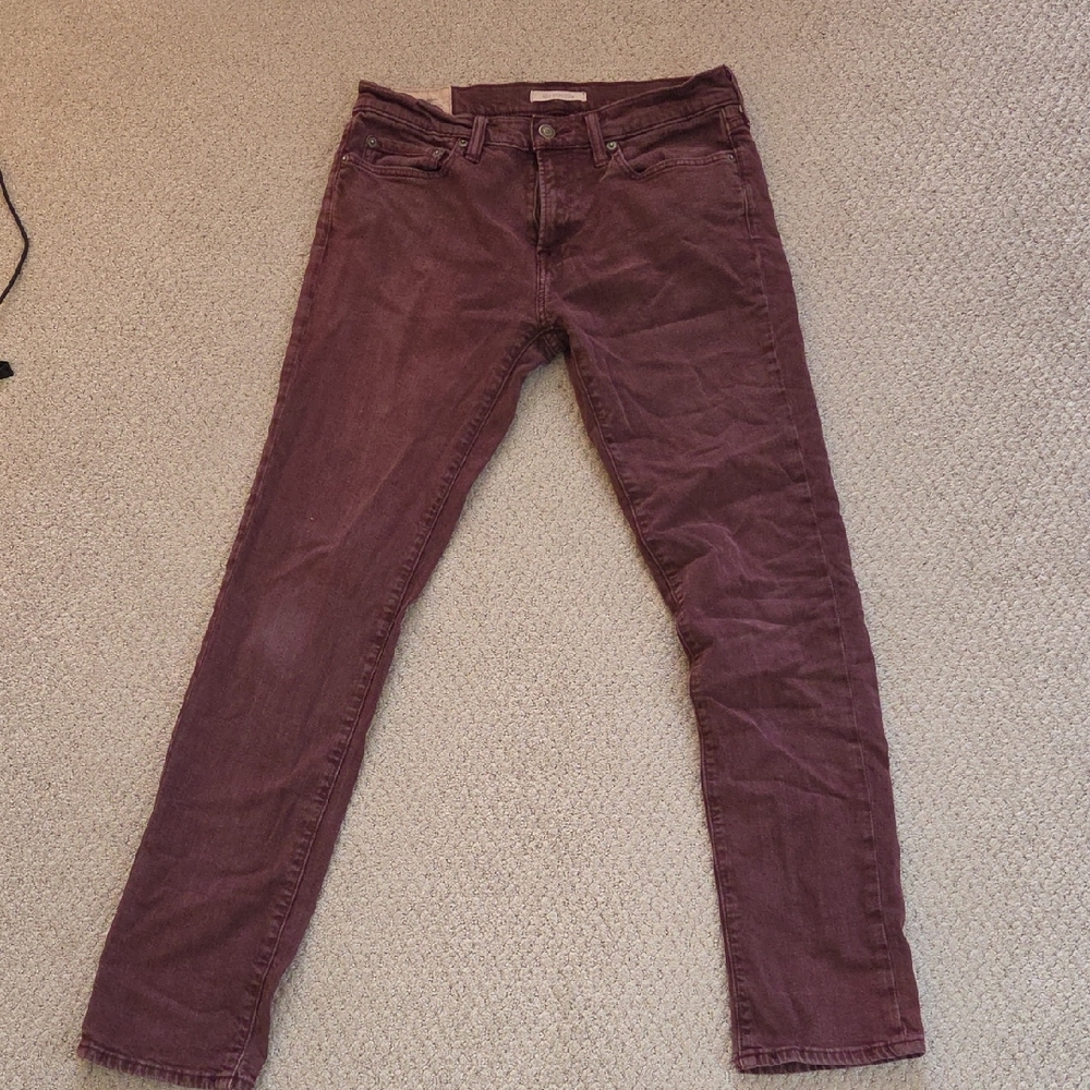 Abercrombie & Fitch Men's Skinny Jeans in Burgundy